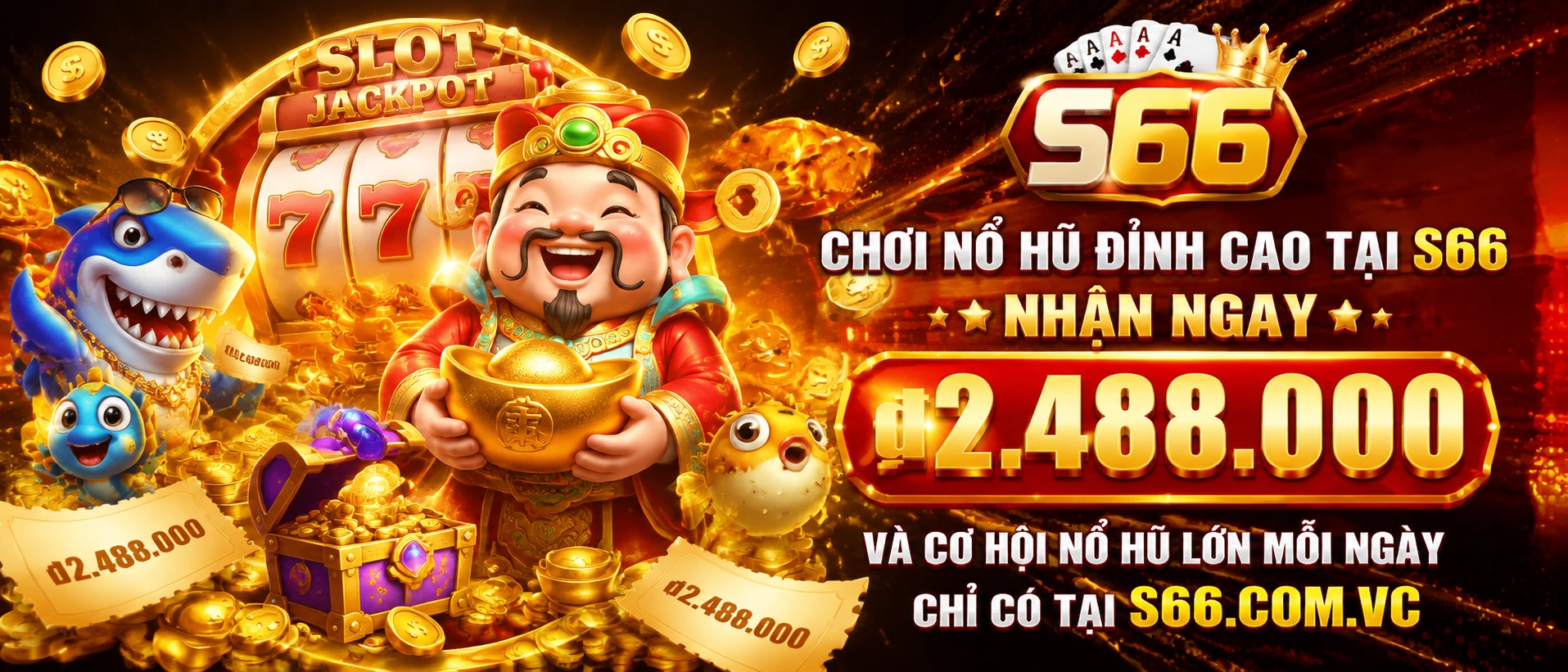 Giao diện khu S66 Nổ Hũ với danh mục slot và nút vào chơi